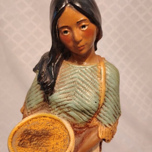 Vintage 1980s Homco Native American Woman W/Baby In Papoose - Picture 5 of 9